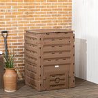 Compost Bin Outdoor 120 Gallon (450L) Garden Composter, BPA Free, with 80 Vents and 2 Sliding Doors, Lightweight Outdoor Compost Box for Garden, Kitchen, and Yard Waste, Brown