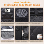 Portable Sauna for Home, Upgraded Personal Steam Sauna Box with 3L 1200W Steamer, Folding Chair, Extra Large Size Foldable Home Sauna 3’X 3’X 5.9’, Full Body Sauna Tent for Relaxation Spa, Black