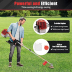 2 Stroke 43cc Gasoline Weed Trimmer Brush Cutter Lawn Edger Grass Weed Eater, Gas Weed Trimmer Gas Weedeaters Grass Trimmer Cordless Gasoline Power w/ 2 Blade Heads