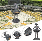 Outdoor Garden Statues - Bird Bath & Feeder Combo - Standing Angel Fairy Statues, 14.25*12.25*28.75 Inch