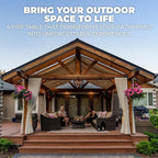 Outland Living Nelson Coffee Fire Pit Table - 45" Outdoor Propane Fire Table, Tempered Glass Top & Powder-Coated Steel Frame