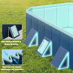 Foldable Non-Inflatable Kids' and Adults' Outdoor Swimming Pool Hard Plastic Shell Kid Pool for Backyard Dog Pools (113" x 66" x 20")