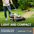 WORX 40V 14" Cordless Lawn Mower for Small Yards, 2-in-1 Electric Mower Cuts Quietly, Compact & Lightweight Push Lawn Mower with 6-Position Height Adjustment WG779 – 2 Batteries & Charger Included