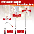 RIDGE WASHER 24 FT Telescoping Pressure Washer Wand, Pressure Washer Extension Wand, Telescopic Gutter Cleaner With 3 Curve Wands, 7 Spray Nozzle Tips, Adjustable Support Belt and 2 Adapters, 4000 PSI