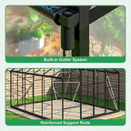 WKM 10x12 FT Greenhouse, Enhanced Aluminum Frame Greenhouses for Outdoors Withstands Strong Wind or Snow, Green House with Swing Door, Green Houses for Outside Garden Backyard, Black