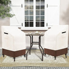 Stackable Patio Chair Covers Waterproof Patio Furniture Covers, 28 W x 36 D x 47 H InchesFits for 4-6 Stackable Dining Chairs 2 Pack (Beige & Brown)