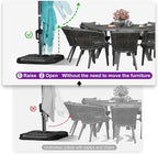 PURPLE LEAF 11.5' X 11.5' Telescopic Patio Umbrella with Base Included Lifting Cantilever Offset Square Large Umbrella for Pool Outdoor Patio Deck Garden Turquiose