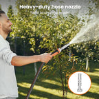 Giraffe Tools Garden Hose 25ft x 5/8", Water Hose Heavy Duty, Flexible with Water Timer Nozzle and Yard Sprinkler, Lightweight Hybrid Hose with Swivel Handle, Male to Female Fittings, Burst 600 PSI