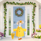 Raincoat Goose Outfit Porch Goose Clothes for 23" Lawn Outdoor Garden Yard Patio Statue Spring Decor (Yellow)