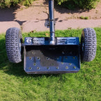 Jungle Jim's Jungle Wheels Lawn Mower Sulky – Black Edition – Stand-On Two-Wheel Sulky for Walk-Behind Mowers – Folding Trailer Hook Up – 10" Wheels – 2-Year Weld Warranty
