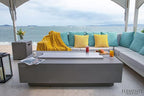 Elementi | Bundle Granville Gas Fire Pit Cast Concrete 60" Rectangular Fire Table, Outdoor Fire Pit Electronic Ignition | Canvas Cover, Lava Rock Included | Light Gray (Natural Gas)