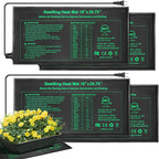 Bestio Seeding Heat Mat 10"x 20.75", 4 Pack Durable Seedling Heat Mat for Seed Starting, UL and MET Certified Waterproof Warming Mat Plant Heating Pad for Seed Germination,Hydroponics, Greenhouses