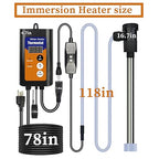 2000W Titanium Fully Submersible Portable Electric Inflatable Pool & Hot Tub Immersion Water Heater with GFCI, Temperature Control for Baptistry,Swimming Pool and Above Ground Pool