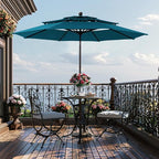 GREEN PARTY 10ft Outdoor Patio Umbrella, Auto-Tilt Market Table Umbrellas with Crank, 8 Sturdy Ribs & 1.5" Pole UV Protection for Garden Deck Backyard Pool