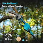 SEESII 6-in-1 Cordless Pole Saw & Hedge Trimmer Grass Shears Combo Kit, Electric Mini Chainsaw with 2×4.0 Ah Batteries, Extension Tree Pruner, Bush Trimmer Limb Branch Cutter, 16ft Long Reach