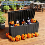 Deck Box Outdoor with 75 Gallon, Rollers for Mobility, Handles Waterproof Storage Box with Lockable for Store Garden Tools Backyard, Multi-Functional Seat & Table, Black