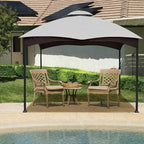Hugline Outdoor Replacement Canopy Top Double Tier Gazebo Roof Cover for Lowe's Allen Roth 10x12 Gazebo #GF-12S004B-1 (Gray)
