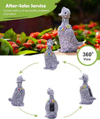 Nacome Solar Goose Outdoor Statues for Garden: Outside Decor with Glowing Flower Clearance for Porch Yard Art Lawn Ornaments Patio Balcony - Birthday Gifts for Women Mom Grandma(Gray)