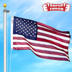 Super Tough 6Ft x 10Ft American Flag - Double Sided, Heavy Duty Nylon USA Flag with Embroidered Stars and Sewn Stripes Suitable for Low Winds - Red/White/Blue