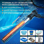 3500W 240V Titanium Fully Submersible Portable Electric Immersion Large Pool Water Heater Waterproof Hot Tub Heater with LCD Thermostat & GFCI Plug, for Swimming Pool, Bathtub, Baptistry, Bucket (OG)