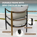 NATURAL EXPRESSIONS Outdoor Patio Furniture Conversation Sets 3 Pieces Patio Lawn Chair Set Porch Chairs with Metal Table for Balcony Yard Garden Lawn Poolside
