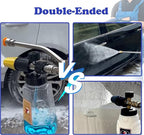 Tool Daily Pressure Washer Foam Cannon with Dual-Connector Accessory, Power Washer Double Tip Attachment For Soap Cannon, 5 Pressure Washer Sprayer Nozzles, 1/4" Quick Connect
