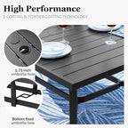 HERA'S HOUSE Patio Table and Chairs Set, 83" Rectangle Table with 8 Cushioned Armrest Chairs, 9 Pieces Outdoor Patio Dining Sets for Backyard Garden Lawn