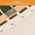 Lazy Daze Hammocks 12 FT Double Quilted Fabric Hammock and 13 FT Brown Wood Arc Stand, with Spreader Bar, Removable Pillow, 2 Person Hammock for Outdoor Patio Poolside, 450 lb Capacity, Brown