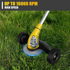 Aokia Weed Wacker Cordless for Lawn: Grass Mower with Roller - 2.0Ah Battery Powered for Hedge Clearance Yard Cutting Tree - String Trimmers for Garden Cutter Handyman Landscaper