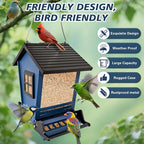 Squirrel Proof Bird Feeders for Outdoors Hanging, 5LB Capacity Metal Wild Birdfeeders Outside Hanging, Cardinal Bird Feeder Squirrel Proof as Various Finch Feeders for Outside (Blue)
