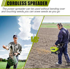 Salt Spreader for Ryobi 18V Battery, Handheld Power Spreader for Seeds, Fertilizer, Year-Round Coverage for Grass Seeds, Rock Salt, and ice melt Seasons. (Tool only)