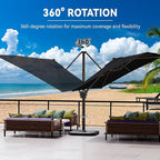 9' X 12' Cantilever Patio Umbrella 360°Rotation Rectangular Outdoor Large Offset Umbrellas Heavy Duty Windproof for Garden Deck Pool Backyard, Black