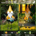 HONGLAND Solar Garden Gnomes Outdoor Statue -18 Inch Gnomes Decorations for Yard with Firework Solar Lights -3D Outdoor Figurines for Patio Yard Lawn Porch