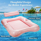 HeySplash Pool Lounger Float for Adult, Inflatable Pool Floats Bed Cooling Contour Lounger Rafts, Water Rafts for Lake, Outdoor Beach Pool Party
