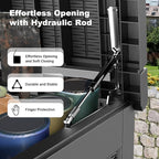 268 Gallon Outdoor Deck Box,Storage Lockable Waterproof Patio Furniture,Garden Tools,Cushions,Pool Accessories Outside Storage Resin Box(Black)