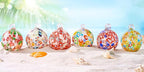 EUSTUMA Hand Blown Glass Witch Ball,Glass Ornament Hanging Garden Gazing Ball Indoor Outdoor Home Décor. (6)