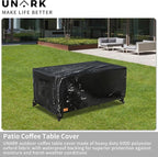Outdoor Patio Coffee Table Cover, 600D Waterproof Heavy Duty Outdoor Table Cover, Patio Furniture Covers 48 x 28 x 16 inches Black
