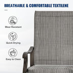 UDPATIO Patio Swivel Dining Chairs Set of 8, Outdoor Swivel Chairs Patio High Back with All Weather Textilene Metal Rocking Frame for Lawn Garden Backyard, Gray White