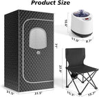 Portable Sauna Box, Personal Steam Sauna for Home with Steamer, Remote Control, Folding Chair and Mat, Portable Steam Sauna Tent, Home Spa for Relaxation(Gray)