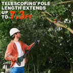 2-IN-1 Cordless Pole Saw & 8" Mini Chainsaw Battery Powered, Electric Pole Saws for Tree Trimming with 2 x 21V Batteries, Handheld Chainsaw & Pole Saw Combination