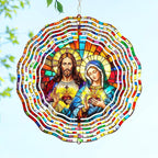 FLAGWIX Christmas Sacred Heart Wind Spinners Outdoor - 3D Stainless Steel Metal Wind Spinners 12 in - Christian Gifts for Women Faith, Virgen De Guadalupe Gift Ideas, Religious Gifts for Mom Grandma