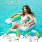 Jasonwell Pool Float with Canopy - Inflatable Pool Floaties Adult Floating Pool Chair Lounge Floats for Swimming Pool Water Chair Pool Lounger with Cup Holders Pool Toy Party Floaty for Adults