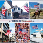 REERON Flag Pole for Outside House Porch Wall Mount, 7 FT No Tangle Stainless Steel Spinning Flagpole Kit with 1" 360° Metal Flag Pole Rings Clips & 2-Position Holder for 3x5' 4x6' American Flags