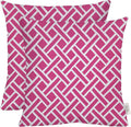 RSH DECOR: Square Throw Pillows Set of 2 | 24” x 24” | All-Weather Spun Fabric | Water and Fade-Resistant | Outdoor Accent Pillows for Patio Furniture | Midnight Melody Pink