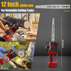 Chainsaw for Milwauke M18 18V Battery, Cordless Chainsaw with 12-Inch Chain and Bar for Wood Cutting, Tree Trimming (only tool)