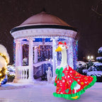 Christmas Goose Outfit for Porch Goose 23" Cement Statue Clothing- Christmas Outdoor Decoration for Patio Yard Lawn