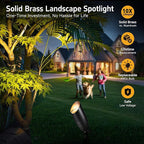 Gardenreet Low Voltage Spotlight LED - 12V Black Outdoor Light Fixture Weather Proof, Brass Landscape Lights Hardwired, Coastal for Flag Sign Without Bulbs (10 Pack)