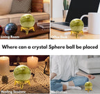 Amazing Gemstone Serpentine Crystal Ball with Stand - 2 Inches Crystal Sphere Meditation Balls for Witchcraft and Decorative Balls