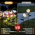 Solar Flowers Lights - Upgraded Outdoor Lily Flowers Lights, 7-Color Changing & Waterproof Outdoor Solar Lights for Garden, Patio, Backyard,Party and Office (Lily, 4)