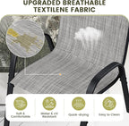 UDPATIO Patio Dining Set of 7, Outdoor Table and Chairs Set with Square Metal Table, 6 Stackable Patio Chairs with High Back, Outdoor Furniture for Deck Garden Backyard Lawn Poolside (Light Grey)